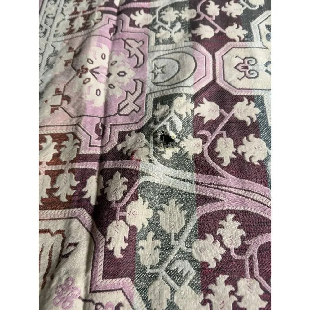 Vintage Spanish Islamic Arabic Tapestry Art Scarf Fringe Silk 53in X 53in